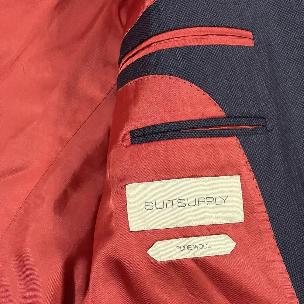 SuitSupply Blazer Jacket Men 40R Blue Sienna Single Breast Pure Wool Sport Coat‎